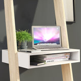 Oslo White and Oak Leaning Desk