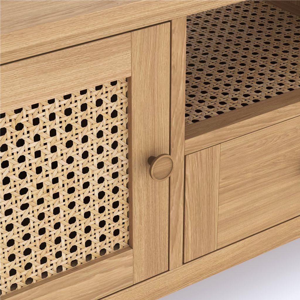 Cypress 2 Door 1 Drawer Wide Rattan TV Unit