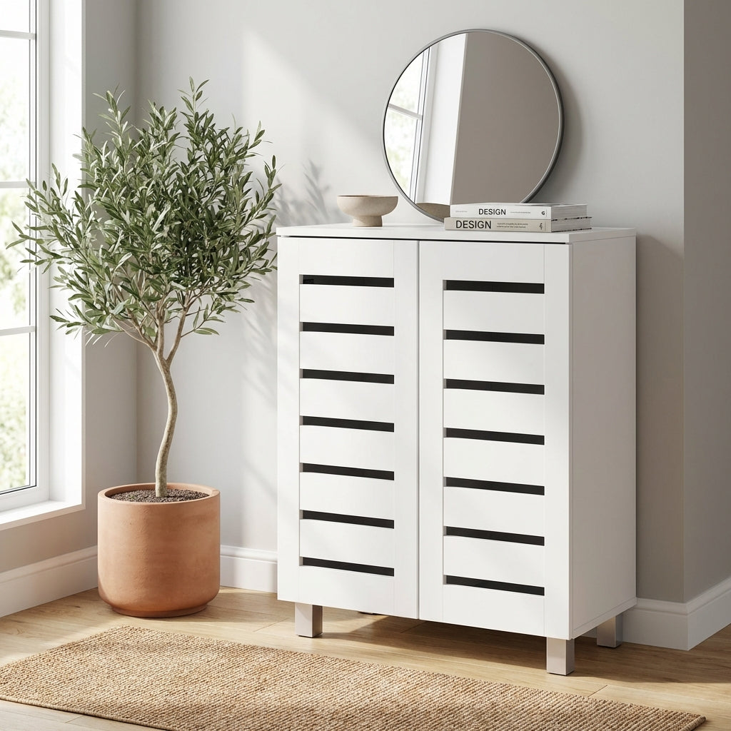 Euston Modern 2 Door Shoe Storage Cabinet