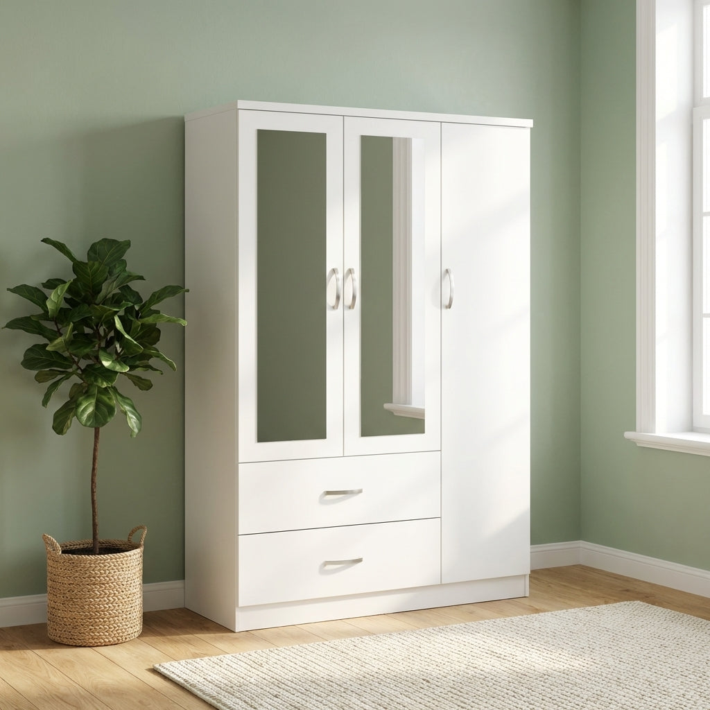 Paddington 3 Door 2 Drawer Mirrored Wardrobe