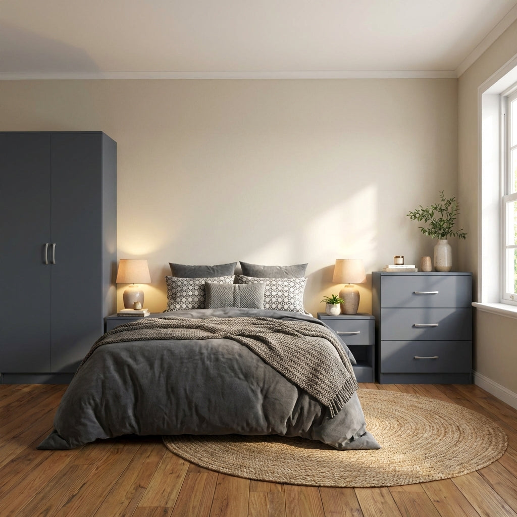 Highbury 4 Piece Bedroom Set With 2 Door Double Wardrobe