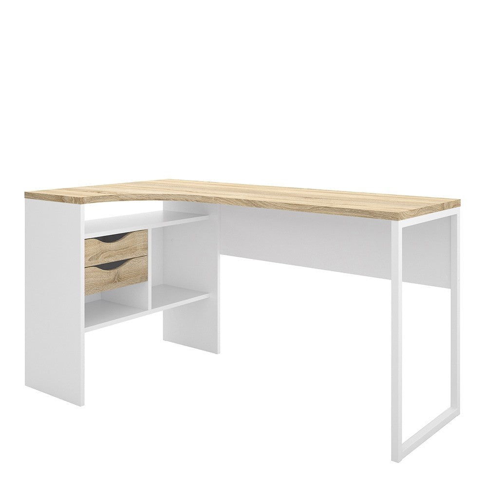 Function Plus Corner Desk with 2 Drawers