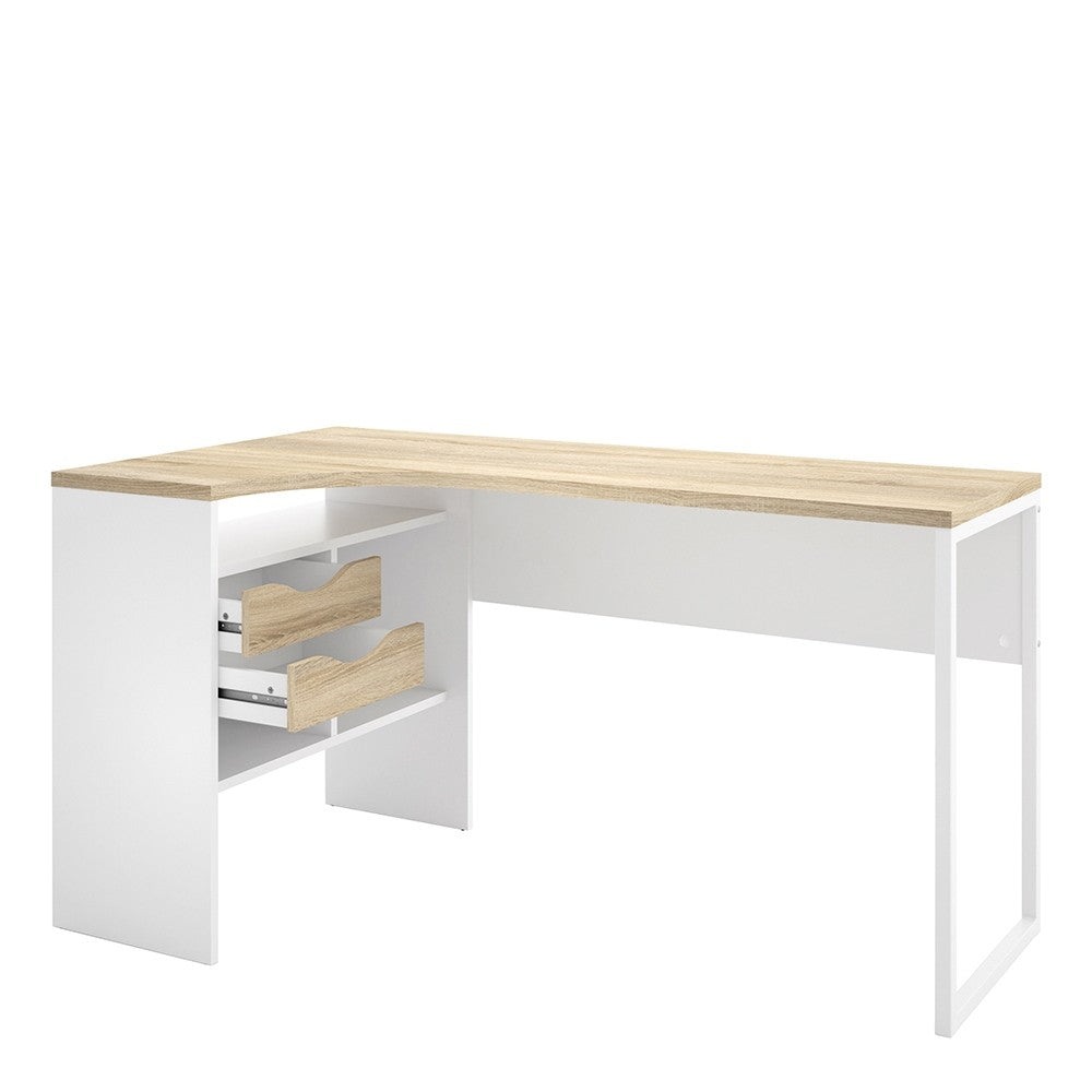 Function Plus Corner Desk with 2 Drawers