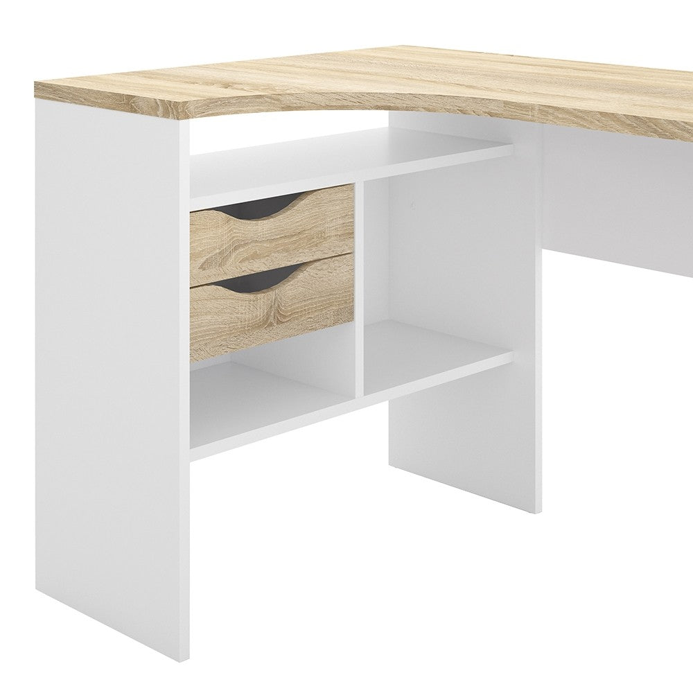 Function Plus Corner Desk with 2 Drawers