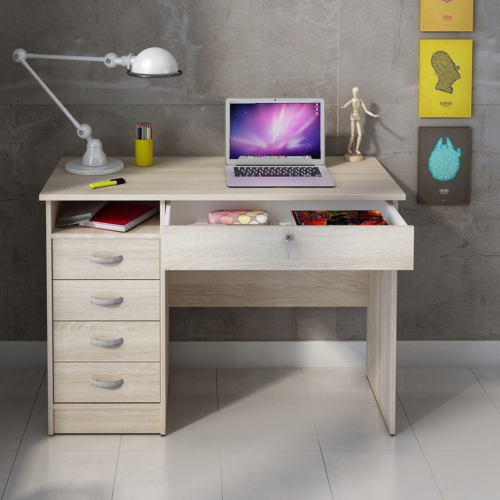 Function Plus Desk with 5 Drawers