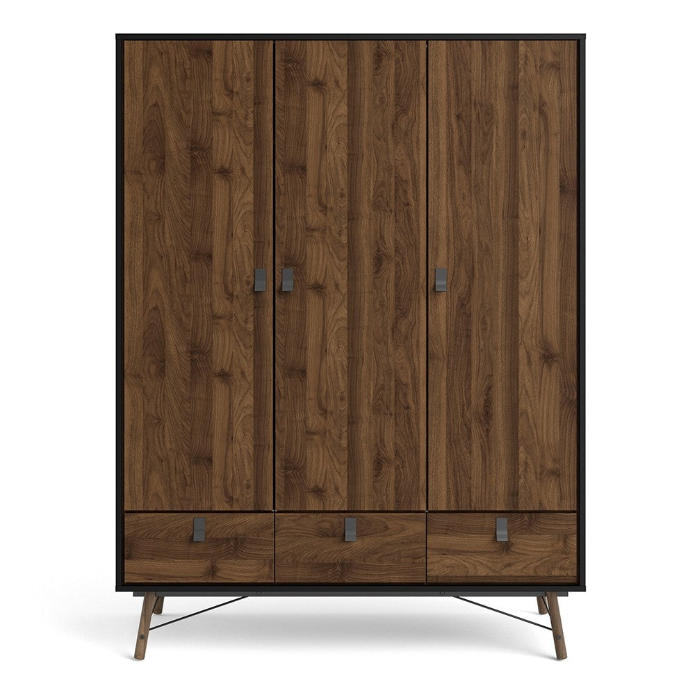 Winslow Rustic Wardrobe with 3 Doors & 3 Drawers