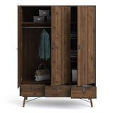 Winslow Rustic Wardrobe with 3 Doors & 3 Drawers