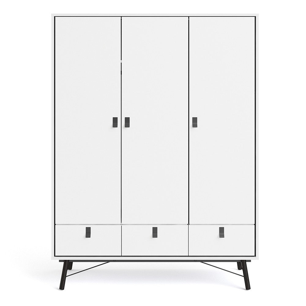 Winslow Rustic Wardrobe with 3 Doors & 3 Drawers