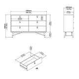 Winslow Rustic Wide Double 6 Drawer Chest