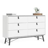 Winslow Rustic Wide Double 6 Drawer Chest