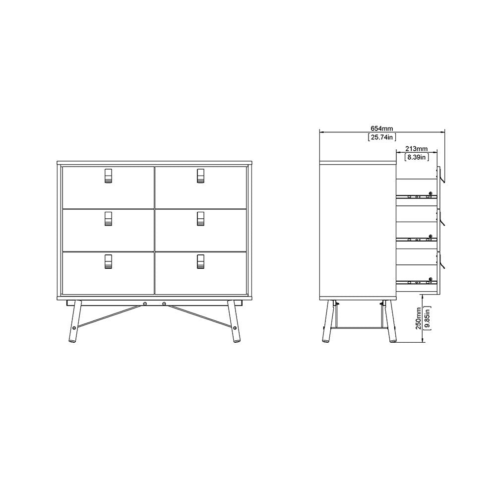 Winslow Rustic Double Chest of 6 Drawers