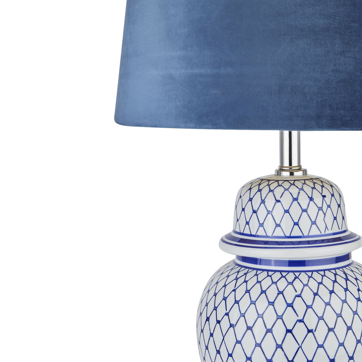 Malabar Ceramic Table Lamp with Velvet Shade
