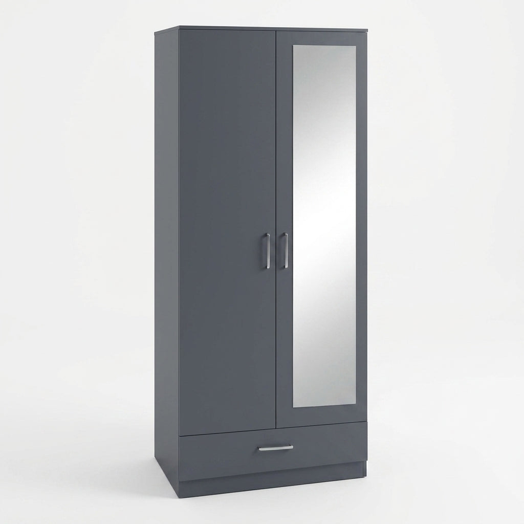 Dakota 2 Door 1 Drawer Double Mirrored Wardrobe