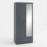 Dakota 2 Door 1 Drawer Double Mirrored Wardrobe