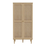 Calasetta Rattan and Light Oak 2 Door Display Unit