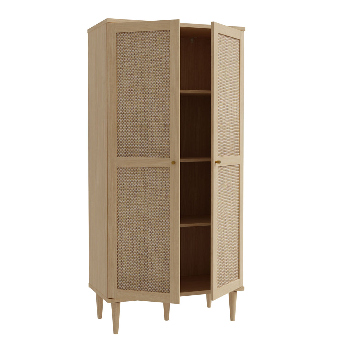 Calasetta Rattan and Light Oak 2 Door Display Unit