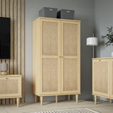 Calasetta Rattan and Light Oak 2 Door Display Unit