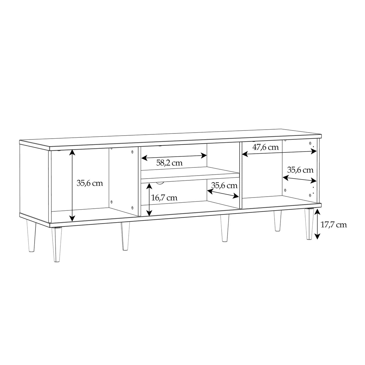 Calasetta Rattan and Light Oak 2 Door 1 Shelf TV Unit