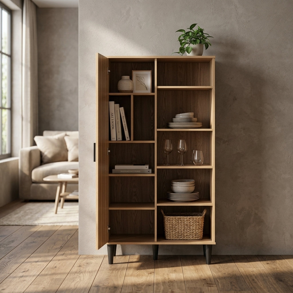 Tessa 1 Door Bookcase Storage Cupboard