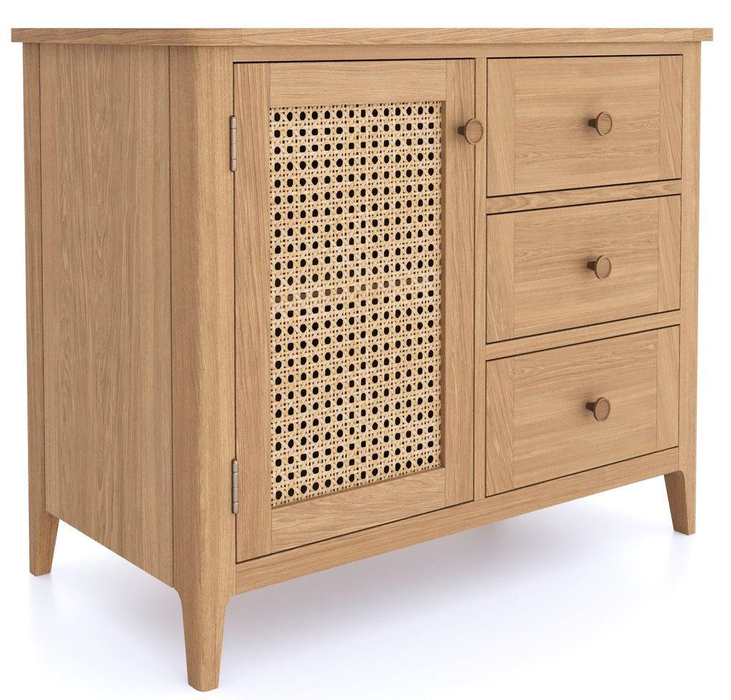Cypress 1 Door 3 Drawer Rattan Sideboard
