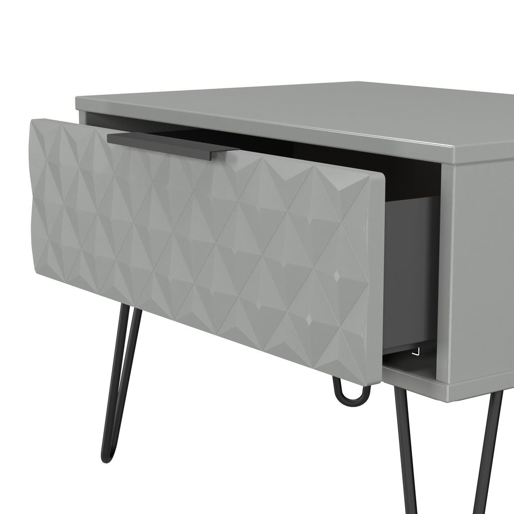 Harlequin 1 Drawer Midi Chest with Black Hairpin Legs