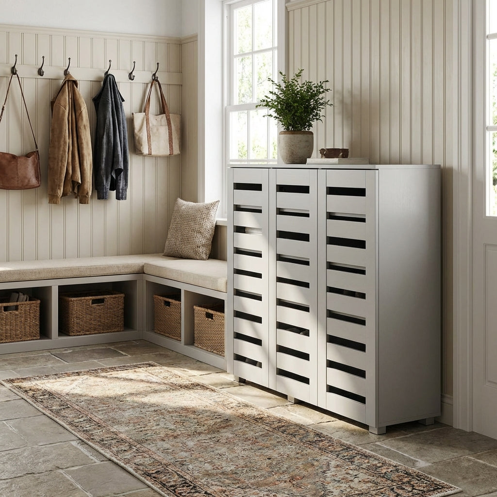Euston Modern 3 Door Shoe Storage Cabinet