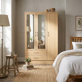 Nevada 3 Door 2 Drawer Mirrored Wardrobe