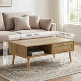 Manila Rattan Effect Coffee Table with Storage Drawer