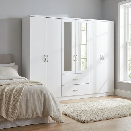 Paddington 6 Door 2 Drawer Mirrored Wardrobe