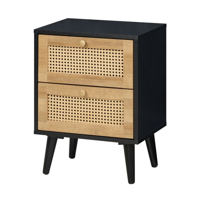 Manila Rattan 3 Piece Bedroom Set with 2 Door Wardrobe, Bedside Table & Chest of 3+2 Drawers