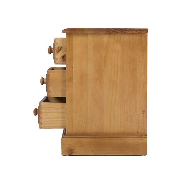 Maple 3 Drawer Bedside Table