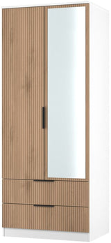 Java Mirrored 2 Drawer 2 Door Double Wardrobe