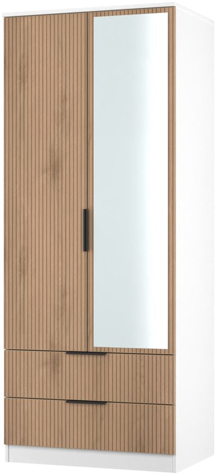 Java Mirrored 2 Drawer 2 Door Double Wardrobe