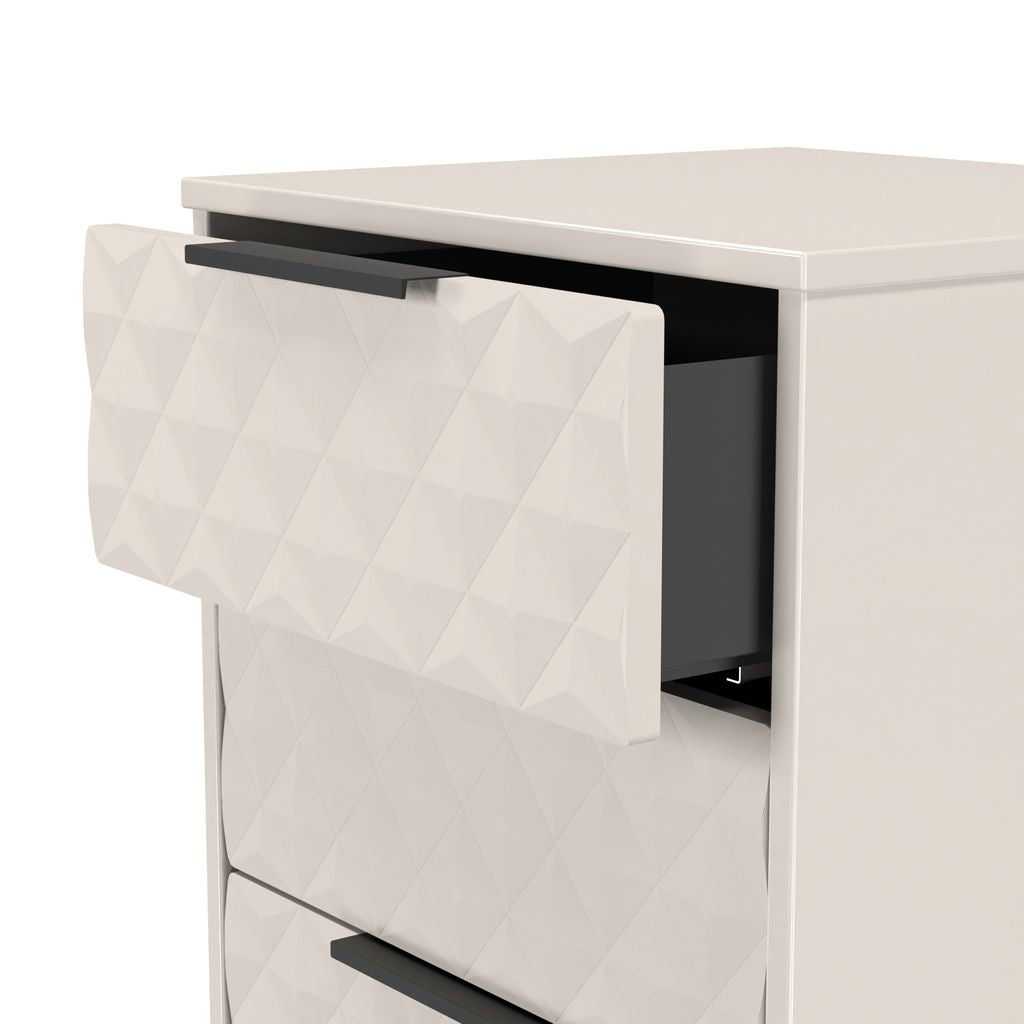 Harlequin 5 Drawer Bedside Table with Black Hairpin Legs