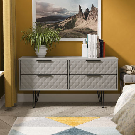 Harlequin 4 Drawer Bed Box with Black Hairpin Legs