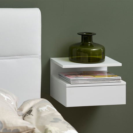 Ashlan Wall Mounted Open Bedside Table with 1 Drawer