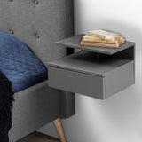 Ashlan Wall Mounted Open Bedside Table with 1 Drawer