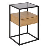 Randolf Bedside Table with Smoked Glass