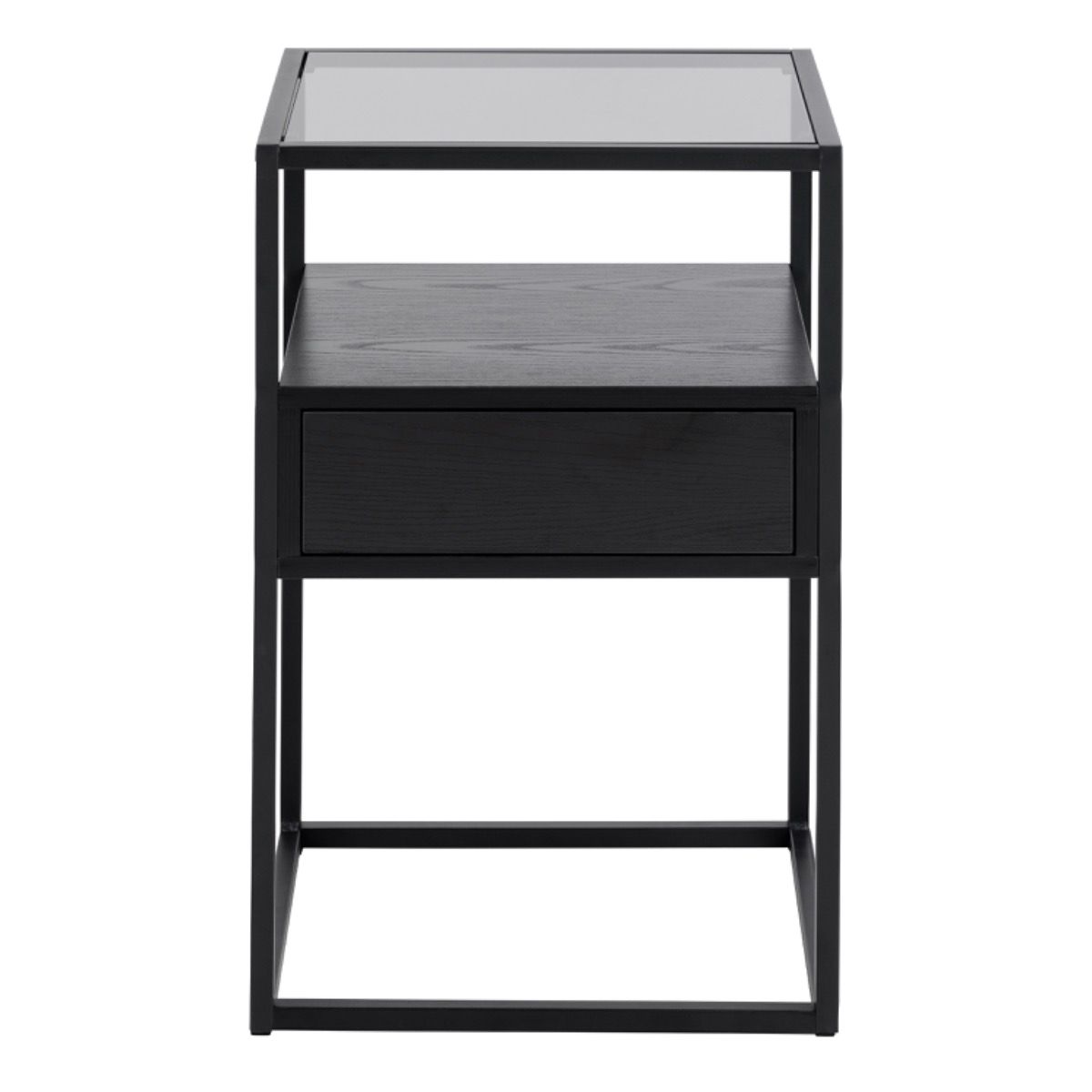 Randolf Bedside Table with Smoked Glass