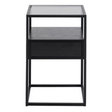 Randolf Bedside Table with Smoked Glass