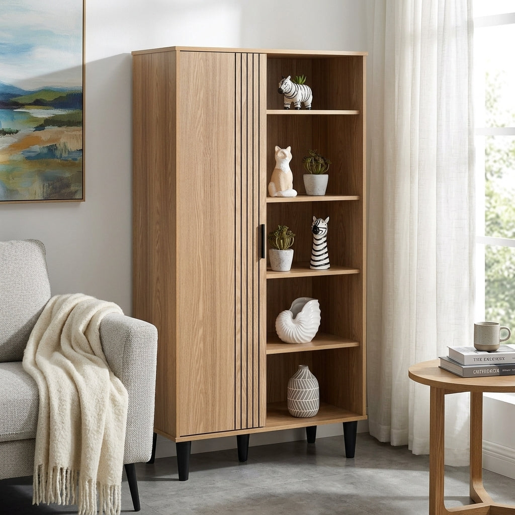 Tessa 1 Door Bookcase Storage Cupboard
