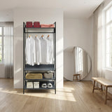Alva Open Wardrobe with Clothes Rail & 4 Shelves