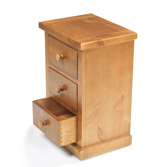Verde Small 3 Drawer Bedside Table