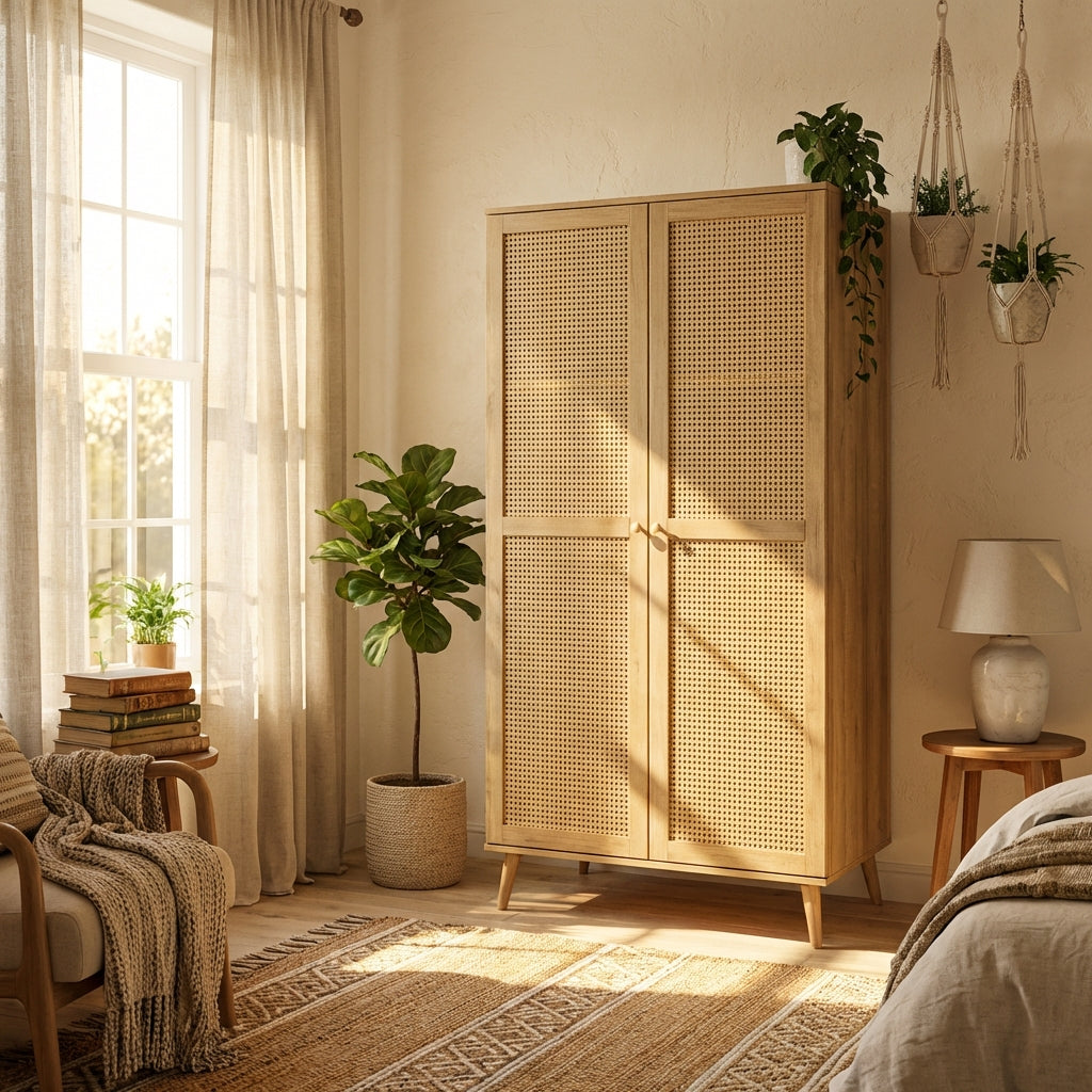 Manila Rattan 2 Door Double Wardrobe