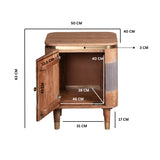 Wilton Acacia Wood 1 Door Bedside Table