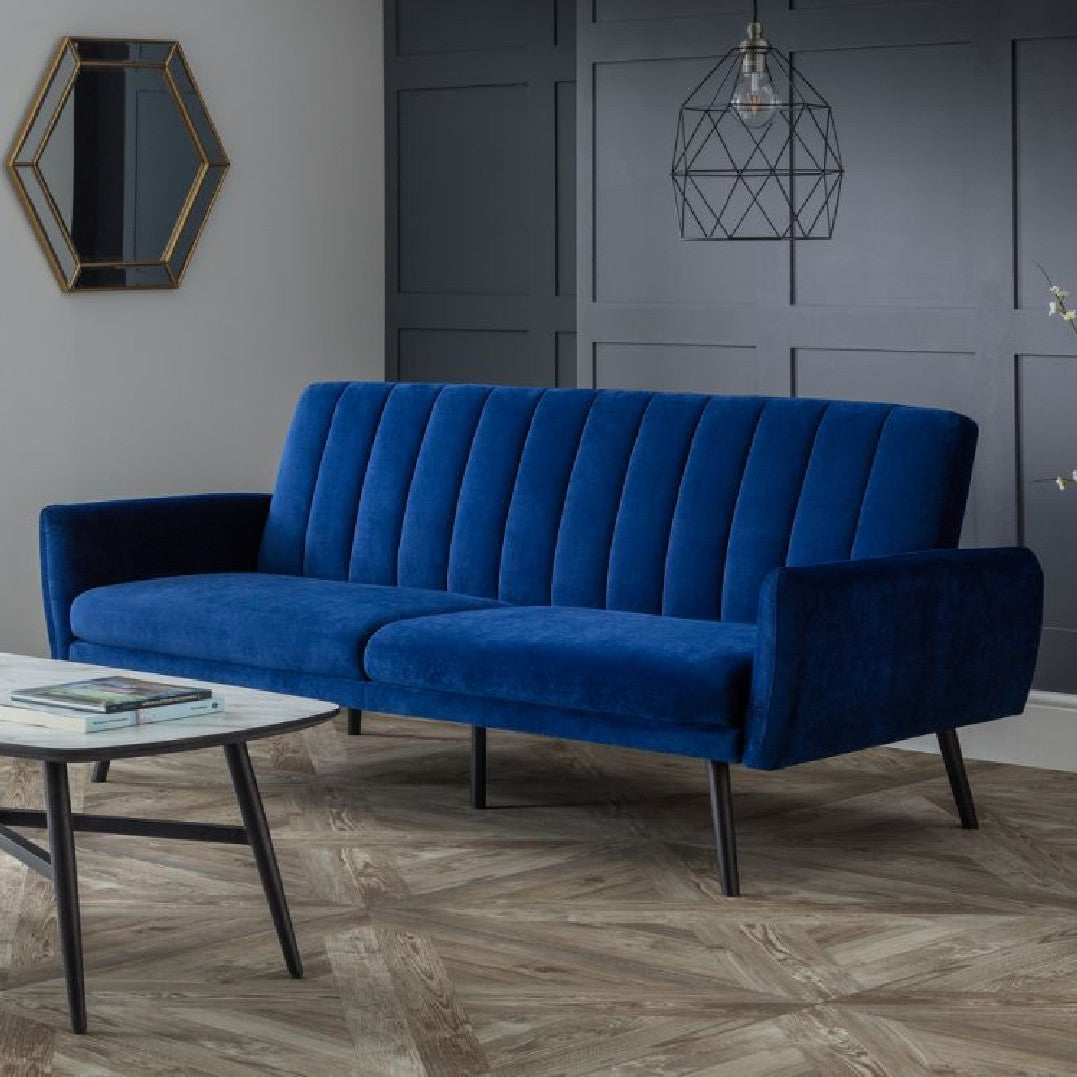 Afina Blue Velvet Sofa Bed