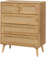 Manila Rattan 3+2 Drawer Chest of Drawers