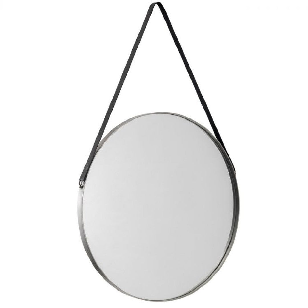 Opera Round Pewter Mirror