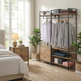 Alva Open Wardrobe Clothes Rail with 2 Drawer 4 Shelf 3 Piece Bedroom Set