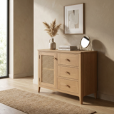 Cypress 1 Door 3 Drawer Rattan Sideboard